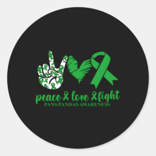 Panspandas Awareness Green Ribbon Peace Liebe Cure Runder Aufkleber