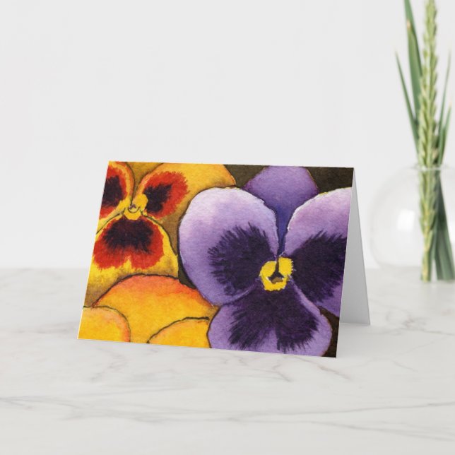 "Pansy #1" florale Grußkarte Karte (Vorderseite)