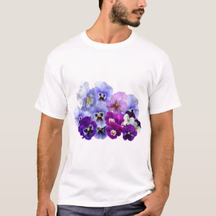 Pansy Abgeschieden Violett Nature Blume Violet Fam T-Shirt