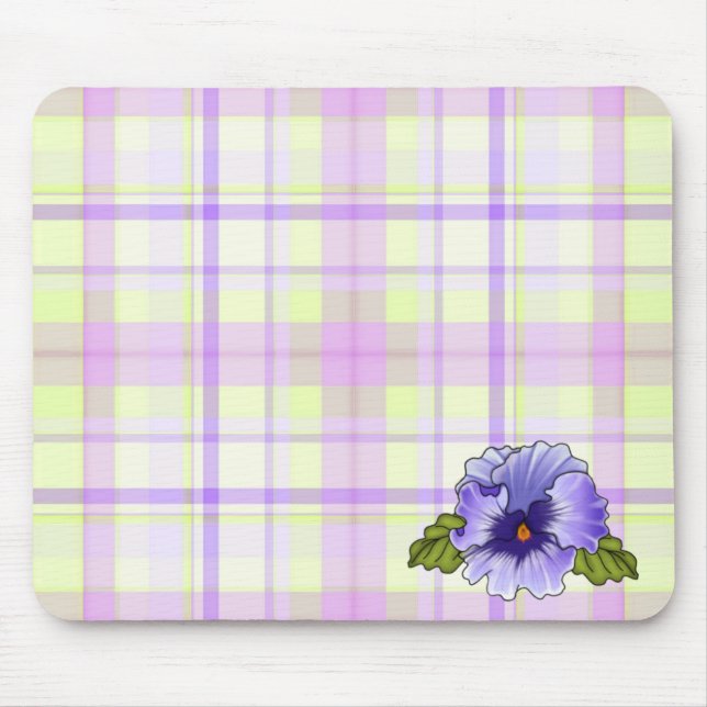 Pansy auf Kariert Mousepad (Vorne)