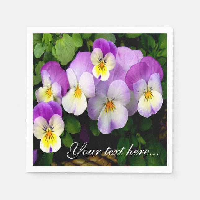 Pansy Basket Serviette (Vorderseite)