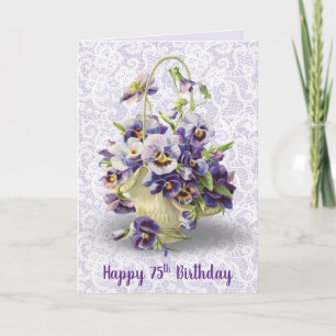 Pansy Basket zum 75. Geburtstag Karte