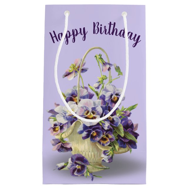 Pansy Basket zum Geburtstag Kleine Geschenktüte (Vorderseite)