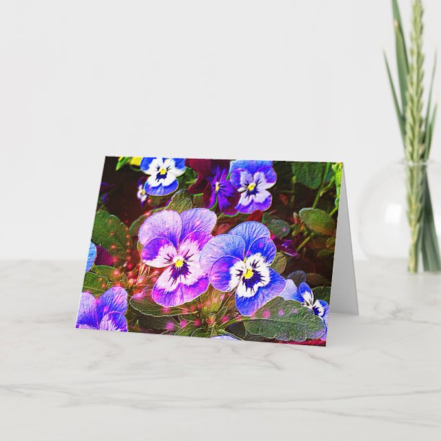 Pansy Birthday Card Karte (Vorderseite)