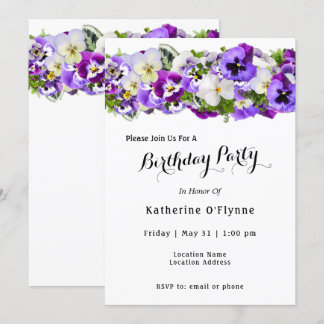Pansy Birthday Einladung