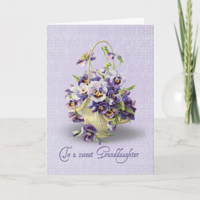 Pansy Birthday für Großtochter Karte (Vorderseite)
