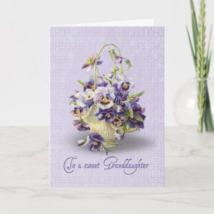 Pansy Birthday für Großtochter Karte