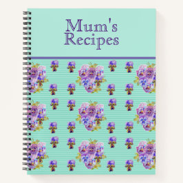 Pansy Blume floral Mum Rezept Journal Notizbuch