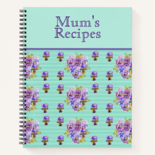 Pansy Blume floral Mum Rezept Journal Notizbuch