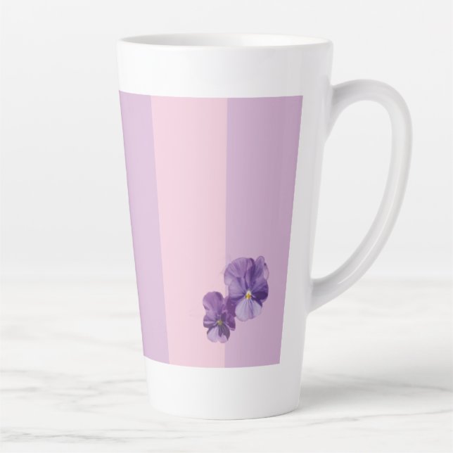 Pansy Blume Latte Tasse (Rechts)
