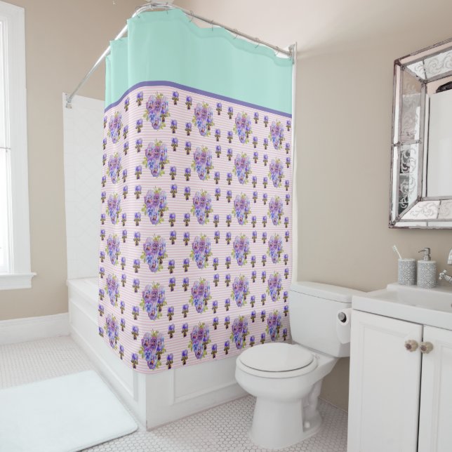 Pansy Blume Parco Tassino Giro del Malcantone Duschvorhang (Beispiel)