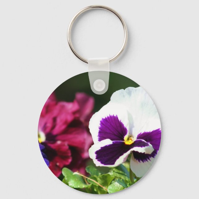Pansy Blume Schlüsselanhänger (Vorderseite)