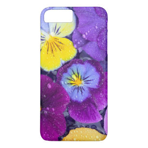Pansy Blume schwimmen im Vogelbad mit Taube Case-Mate iPhone Hülle