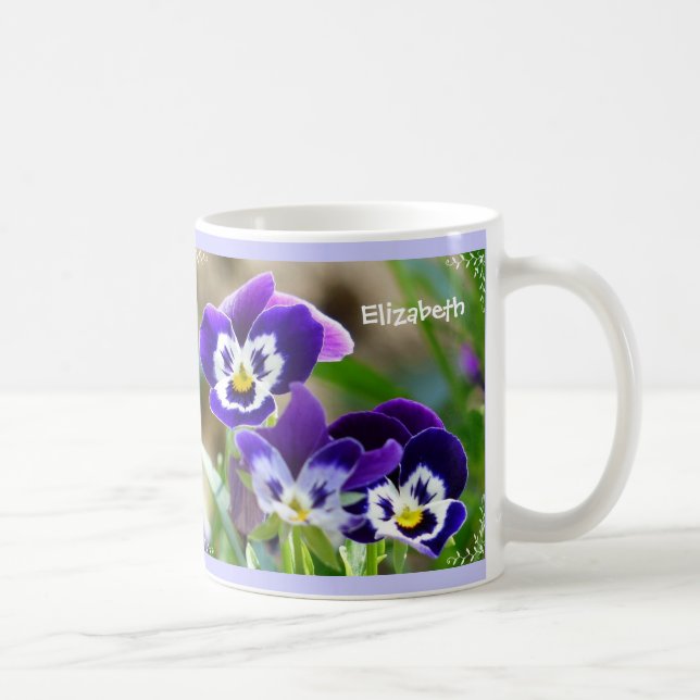 Pansy Blume & Scripting Tasse (Rechts)