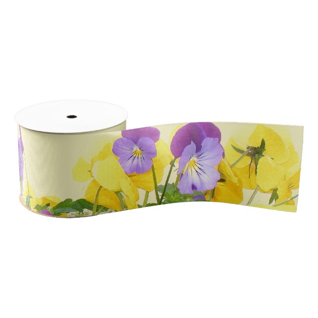 Pansy-Blumeblumengrosgrain-Band Ripsband (Spule)