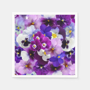 Pansy-Blumen-Tapeten-Kunst Serviette