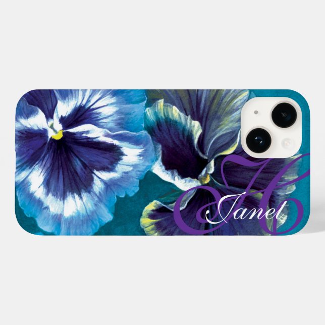 Pansy Blumenaqua Ihr Name Case-Mate iPhone Hülle (Rückseite (Horizontal))