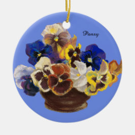 Pansy Bouquet Keramik Ornament