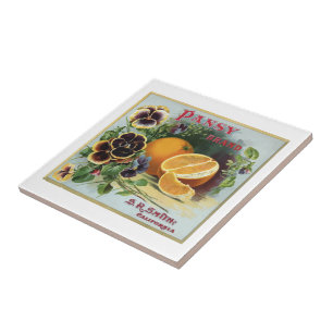 Pansy Brand Oranges Frucht Etikett Fliese