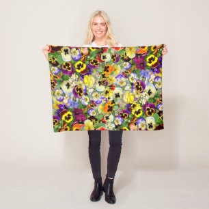 Pansy Cascade Fleece Blanket
