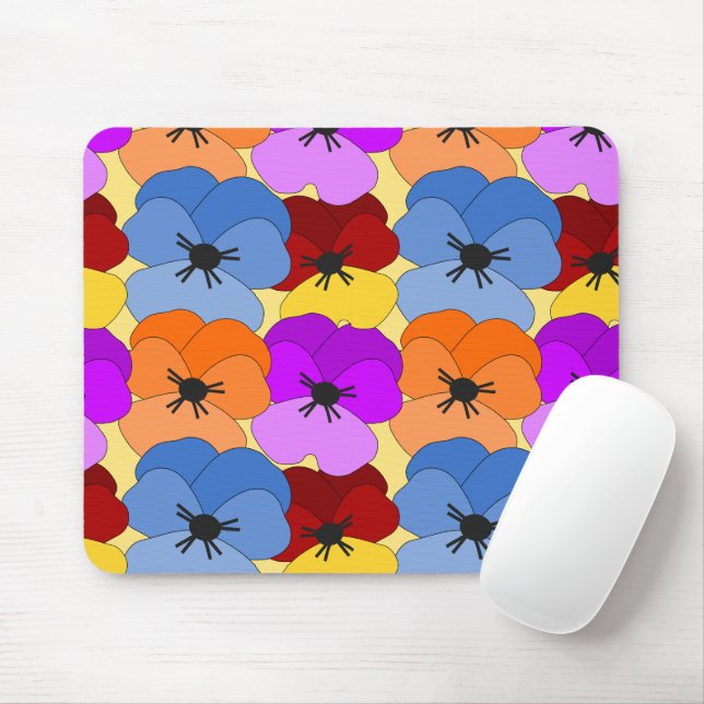 Pansy Collage Mousepad (Mit Mouse)