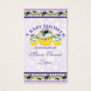 Pansy Cupcakes - Baby Shower Favor Geschenketikett