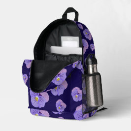Pansy Design on Backpack Bedruckter Rucksack