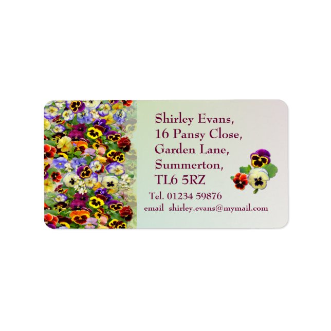 Pansy Display ~ Label # 6 Adressaufkleber (Vorne)