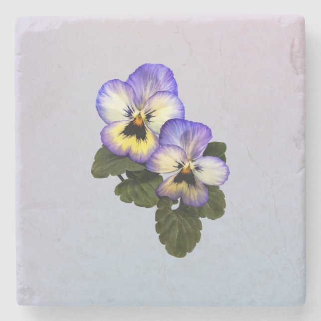Pansy Duo Steinuntersetzer (Vorderseite)