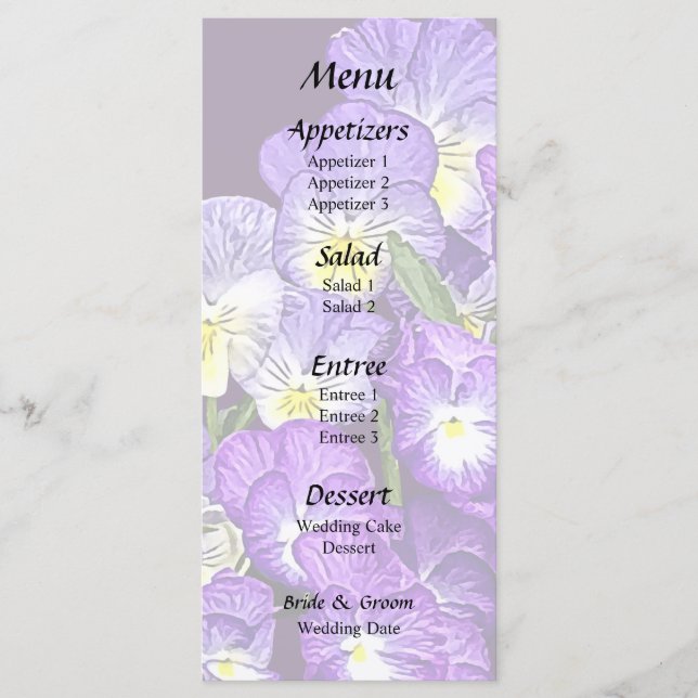 Pansy Family Wiedersehen Menükarte (Vorderseite)