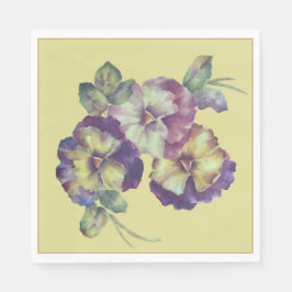 Pansy Floral Paper Napkins | Elegant Garden Table  Serviette