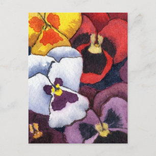 Pansy Floral Postcard Postkarte