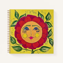 Pansy Flower Girl Spiral Notebook