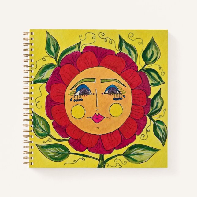 Pansy Flower Girl Spiral Notebook Notizbuch (Vorderseite)