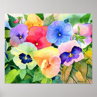 Pansy Garden Print Poster