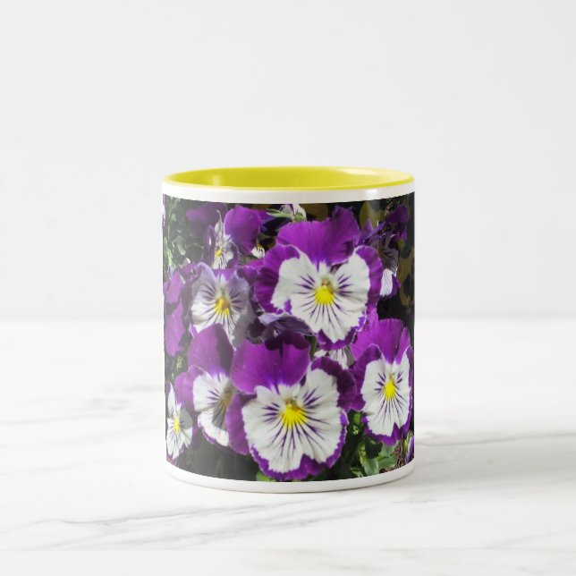 Pansy-Garten Zweifarbige Tasse (Mittel)