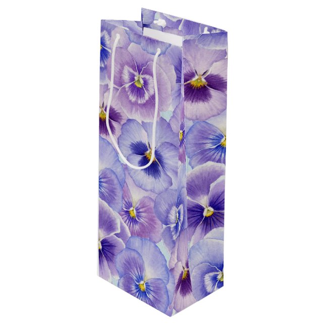 Pansy Geschenktüte Für Weinflaschen (Vorderseite Schrägansicht)