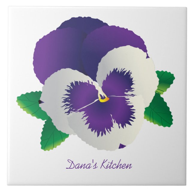 Pansy Keramik Tile Fliese (Vorderseite)