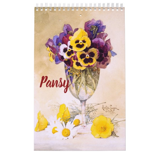 Pansy-Kunst-Kalender (11" x 7") Kalender (Titelbild)