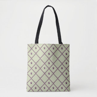 Pansy Lattice All over print tote.