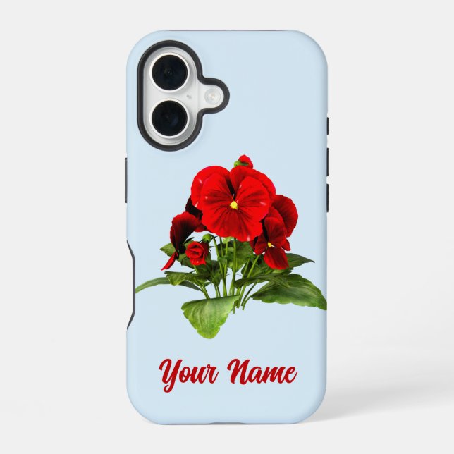 Pansy Lover Floral Personalisiert Custom iPhone 16 Hülle (Rückseite)