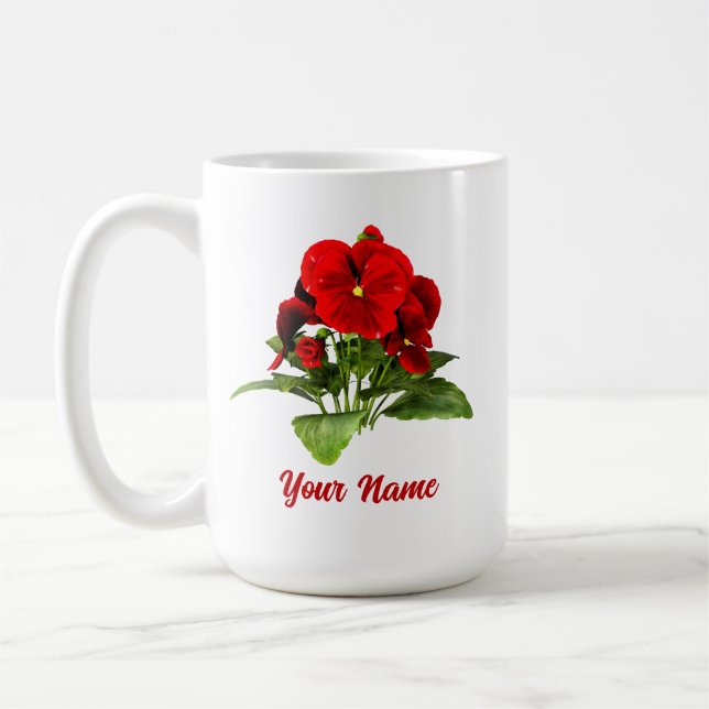 Pansy Lover Floral Personalisiert Custom Kaffeetasse (Links)