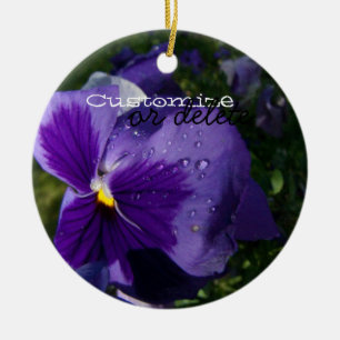 Pansy mit Wasser-Tröpfchen; Kundengerecht Keramik Ornament