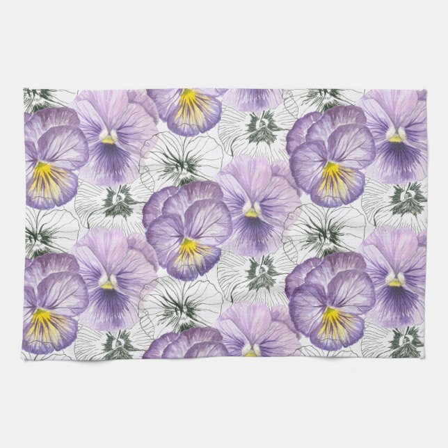Pansy-Muster Küchentuch (Horizontal)