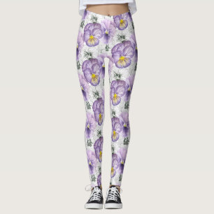 Pansy-Muster Leggings