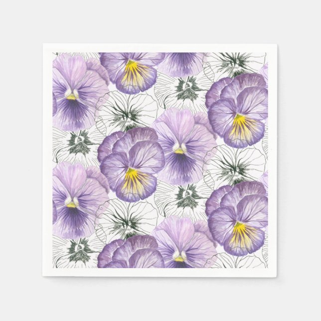 Pansy-Muster Serviette (Vorderseite)