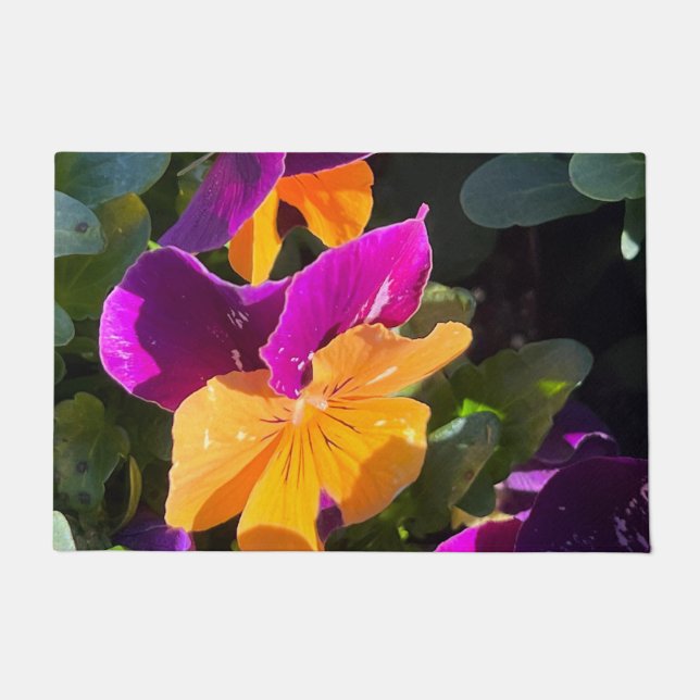 Pansy Orange und Lila Fußmatte (Vorderseite)