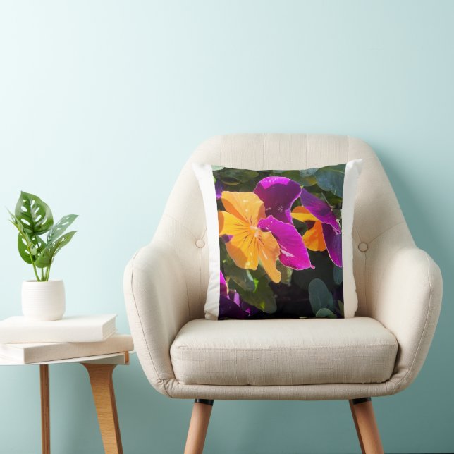 Pansy Orange und Lila Kissen (Stuhl )