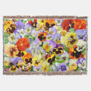 Pansy Patchwork Throw Blanket Decke