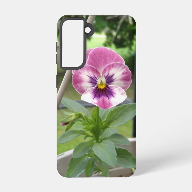 Pansy Phone Case (rosa und Lila) Samsung Galaxy Hülle (Rückseite)